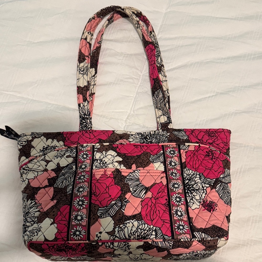 Vera Bradley Vintage Mocha Rouge Quilted Tote